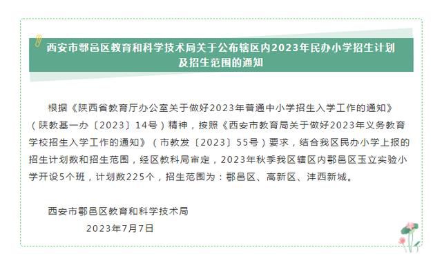  西安市2023年民办中小学招生计划公布(图3)