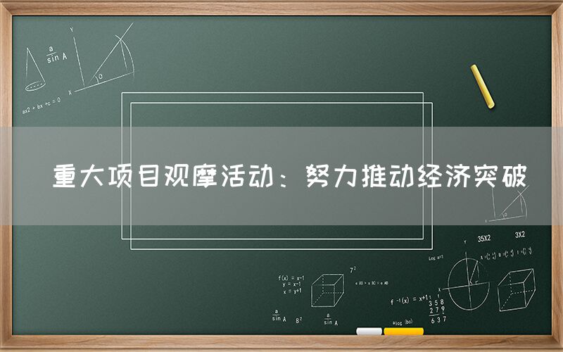  重大项目观摩活动：努力推动经济突破(图1)