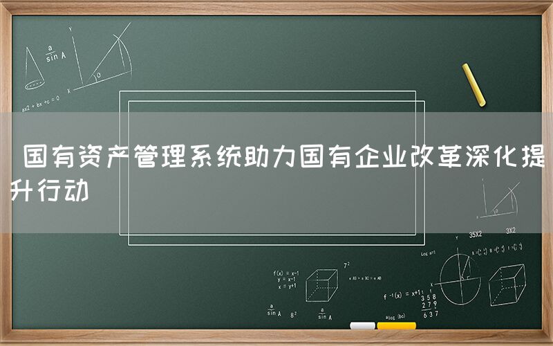  国有资产管理系统助力国有企业改革深化提升行动(图1)