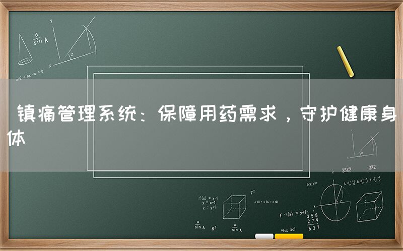  镇痛管理系统：保障用药需求，守护健康身体(图1)