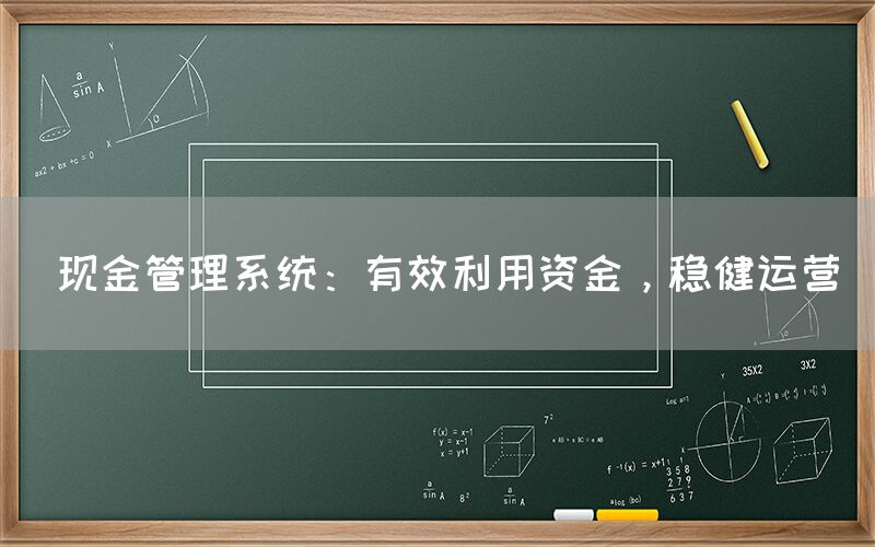  现金管理系统：有效利用资金，稳健运营(图1)